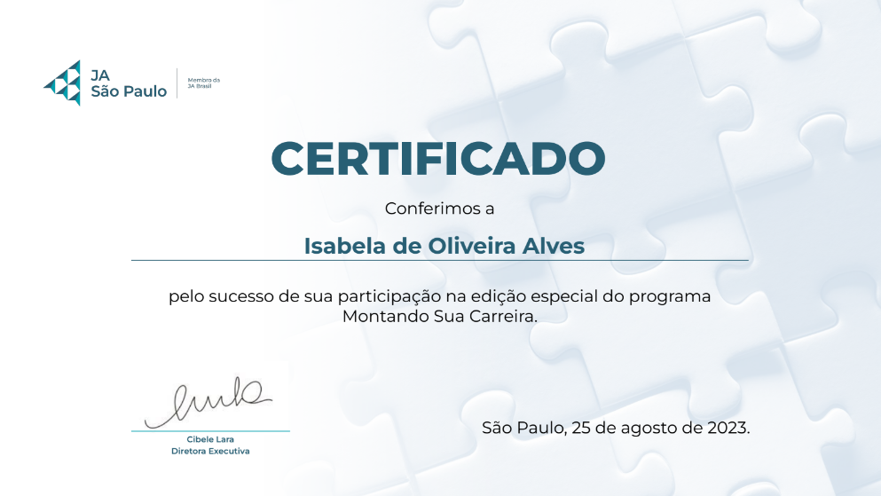certificado Montando Sua Carreira